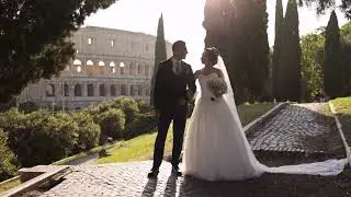 The bride's morning and preparation for a walk around Rome
