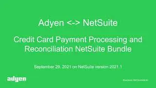 Adyen and NetSuite - Integration Demo