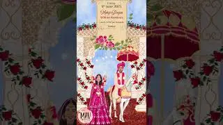 Custom Caricature Wedding Invitation || Indian Wedding Invite