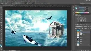 Whales of sky - Speed art (#Photoshop)