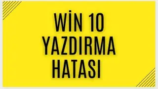 Windows 10 #yazdırma #hatası #mavi #ekran hatası çözüm