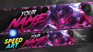 Speed Art | Youtube Gaming Banner in Andorid - Tutorial Photoshop Touch Android
