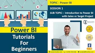 Power BI Tutorials For Beginners ( PBI Session 1 - Intro to Power BI with Sales vs Target Project)