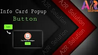 Create Creative Info Card Popup Button Using HTML & CSS  | A2R Solution