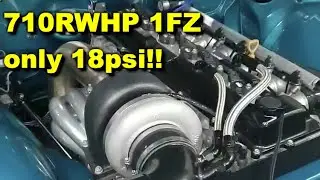 1FZ-FE Turbo on the dyno - Forged Internals + Borg Warner Turbo over 700hp!!