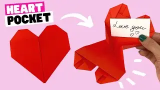 How to make origami HEART pocket, origami Valentine's Day