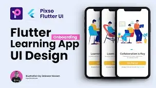 Pixso to Flutter UI - Modern Onboarding Screen for Learning App | Pixso UI UX Software [ It's Free ]