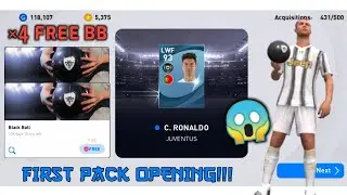 4× Mega Black ball pack opening in pes 2021 mobile | pes inferno