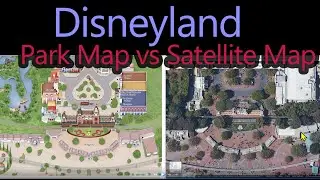 Disneyland Park Illustrated Map vs. Satellite Photo Reality