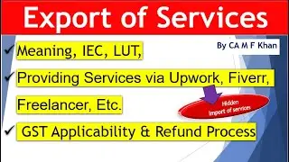 Export of Services in gst | Fiverr, Upwork, etsy services in gst|