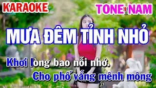 Karaoke Mưa Đêm Tỉnh Nhỏ Tone Nam Nhạc Sống | Karaoke Công Trình