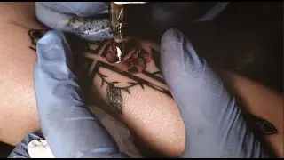Tattoo Real Time video Cross and rose tattoo Part 2
