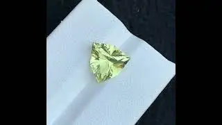 3.55 Carats Lemon Quartz from Brazil, Loose Lemon Quartz Fancy Triangular Shape