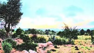 sunset in the garden - sketch style - MagicVideoArt