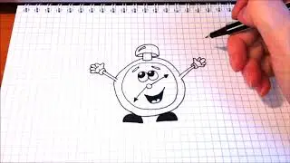 Простые рисунки # 76 Веселый будильник =)