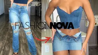 TURNED FASHION NOVA PANTS INTO CORSET TWO PIECE [CLOTHING TRANSFORMATION]