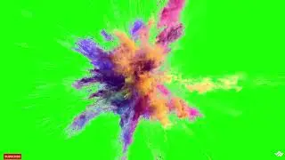 4K Color Ink Particles Burst Green Screen Video | Color powder explosion | Chroma key