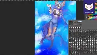 Drawing - Sushi commission color and background