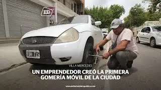 Un emprendedor creó la primera gomería móvil de la ciudad