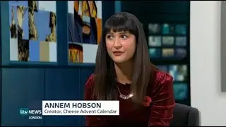 Annem Hobson with the Cheese Advent Calendar LIVE on ITV London 6pm News - 8th November 2017