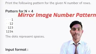 Mirror Image Number Pattern || space image pattern || coding ninjas ||java