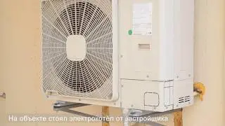 Работа теплового насоса Hitachi (воздух-вода)