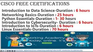 CISCO FREE CERTIFICATIONS