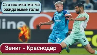 «Зенит» — «Краснодар». Статистика матча. Ожидаемые голы.