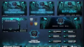 Dark Blue Panther Theme | Animated Twitch Package