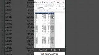 Excel Time Savers : Paste As Values Shortcut