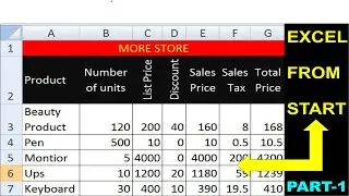 Excel from start for Beginners | Ms Excel for Beginners from start | Lecture 1