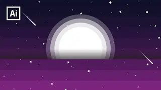 Night Sky Vector illustration Tutorial in Adobe illustrator