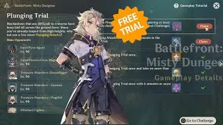 Genshin Impact New Event for F2P Battlefront: Misty Dungeon Plunging Trial All Quest in Single Run