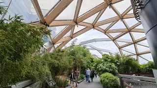 Crossrail Place Roof Garden One of Londons largest Roof top gardens, Pergola Restaurant Canary Wharf