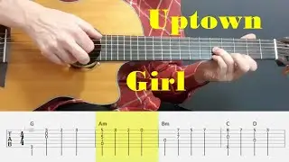 Uptown Girl - Billy Joel - Fingerstyle Guitar Tutorial Tab