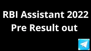RBI Assistant 2022 Pre Result out