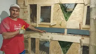 Клетка для кролей готова. Новоселье у кролей.