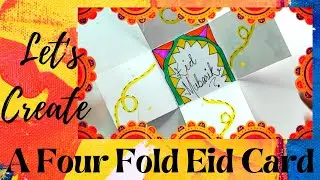 Let's Create a Four Fold Eid Card | Eid Mubarak | Eid 2021