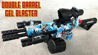 OENLOL Gel Ball Blaster Double Barrel, Orby Gun Semi/Full-Auto, Gel Blaster