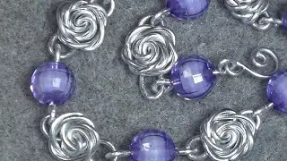Simple rose wire bracelet,   Простой  браслет из  проволоки - Как сделать украшения из проволоки