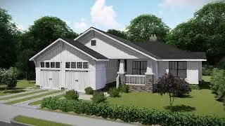 Prairie-Inspired Bungalow Plan with Screened-In Porch from The Plan Collection