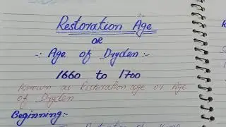 The Restoration Age / Age of Dryden | introduction and characteristics | poetry, prose ,Drama