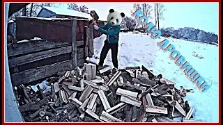 Колю дрова на баню ● Колка дров ● Chopping wood