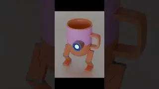 Robot cup in blender 3d