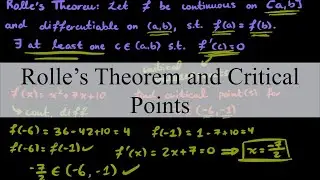 Rolle’s Theorem and Critical Points - Calculus I