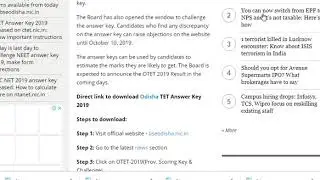 Odisha TET Answer Key 2019 out on bseodisha.nic.in: All you need to know