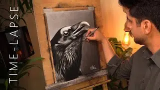 Spooky Raven Drawing | Satisfying Time-lapse