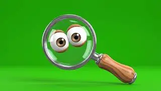 Magnifying Glass Green Screen Cartoon Animation