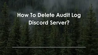 How To Delete Audit Log Discord Server?