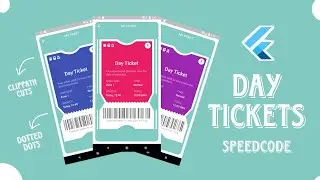 Flutter UI Design | Flutter Stack, ClipPath Cuts & Dotted dots | Day Tickets Design.